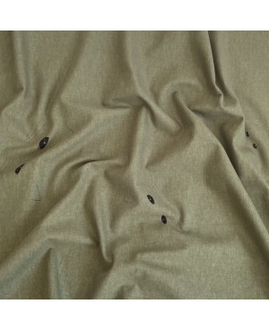 Coton sérigraphié Takumi têtes de chats kaki