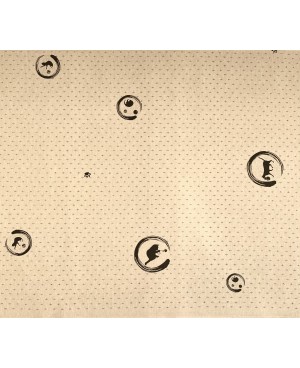 Takumi screen-printed cotton with beige cross and cat motifs