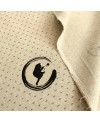 Algodón serigrafiado Takumi con motivos de cruces y gatos en beige