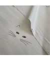 Takumi screen-printed cotton cat heads white