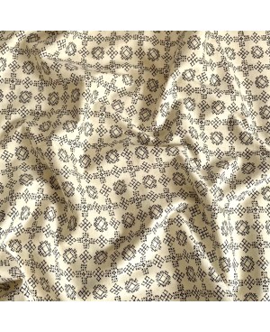 Takumi siebbedruckte Baumwolle mehrere Motive beige
