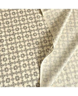 Coton sérigraphié Takumi plusieurs motifs beige