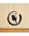 Takumi screen-printed cotton with beige polka dots and cats