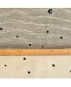 Takumi screen-printed cotton with beige polka dots and cats