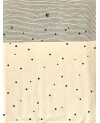 Coton sérigraphié Takumi motifs pois et chats beige