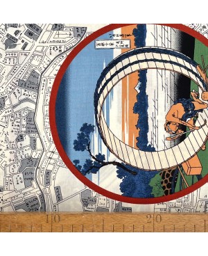 Twelve views of Fuji San - Dark white fabric panel