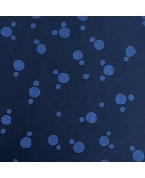 Cotone serigrafato Takumi con grandi pois blu