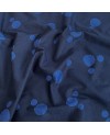 Cotone serigrafato Takumi con grandi pois blu