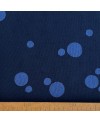 Cotone serigrafato Takumi con grandi pois blu