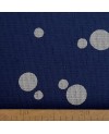 Coton sérigraphié Takumi motifs gros pois bleu/gris