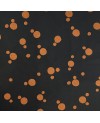 Takumi siebgedruckte Baumwolle mit großen Punkten in schwarz/orange