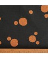 Algodón serigrafiado Takumi con grandes lunares negros/naranja