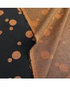 Takumi screen-printed cotton with large black/orange polka dots