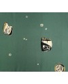 Cotone serigrafato Takumi forme astratte verde