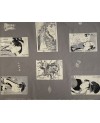 Takumi Ukiyo-E Siebdruck-Baumwollpanel von Tsutaya Jūzaburō mit grauem Hintergrund