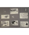 Takumi Ukiyo-E panel de algodón serigrafiado por Tsutaya Jūzaburō fondo gris