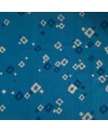 Coton sérigraphié Takumi carrés bleu