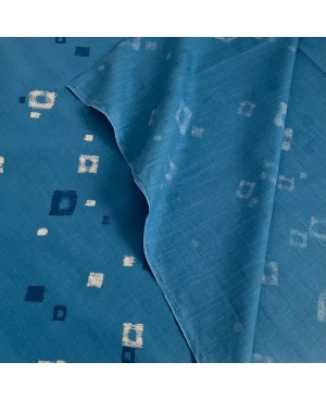 Takumi siebgedruckte Baumwolle quadratisch blau
