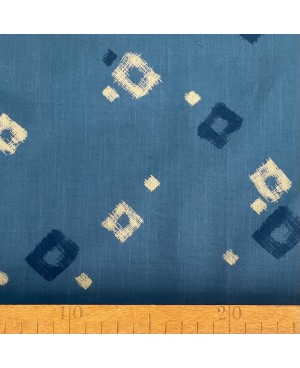 Quadri in cotone serigrafato Takumi blu