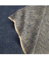 Vorgedruckter Sashiko-Stoff Asanoha auf Hintergrund in Denim-Optik blaugrau