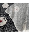 Takumi Maneki-Neko screen-printed cotton Black