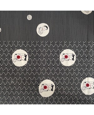 Takumi Maneki-Neko screen-printed cotton Black
