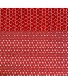 Algodón serigrafiado Takumi Asanoha y Seigaiha, rojo