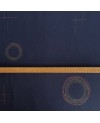 Coton sérigraphié Takumi pointillés en cercle bleu