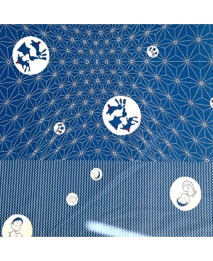 Takumi Maneki-Neko Serigrafia in cotone blu