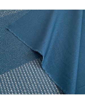 Takumi screen-printed cotton kasuri pattern blue 2