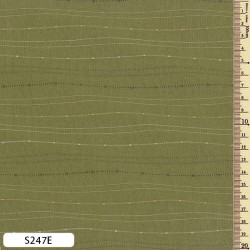 Tissu Coton Sakizome Fil Teinté Lignes Pointillées Vert