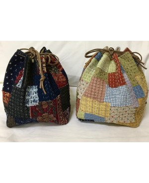 Patron pour sac Kinchaku avec astuces pour faire une version Boro