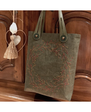 Sashiko Wreath Bag